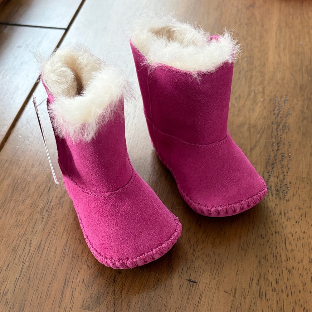 UGG Pink Baby Booties with Fleece Lining